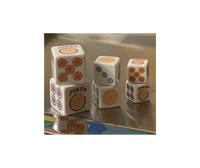 Jumbo Rainbow Roll - one pair of 25mm white dice with multicolors